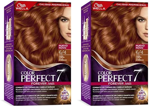 Wella Color Perfect - Tinte de Coloración Permanente para un Cabello Hidratado y Luminoso - Tono Caoba Cobrizo (Paquete de 2)