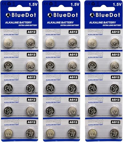 Batería Alcalina Coin Cell 1.5V AG12 30 Unidades