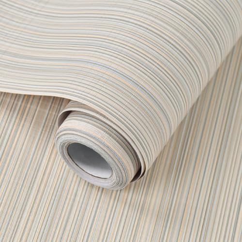 Naphite Grasscloth Peel and Stick Wallpaper Modern Textured Self-Adhesive Wallpaper 118inL 15.7inW Neutral Fabric Contact Paper for Cabinets Drawers Furniture Faux Linen Removable Bedroom Wall Decor