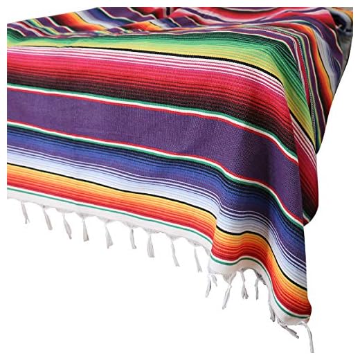 84 X 59 Inch Mexican Serape Blanket Bay Window Blanket, Mexican Tablecloth Serape Tatami Blanket Bed Blanket Table Cover Tapestry Blanket Picnic Mat for Mexican Party Wedding Decorations