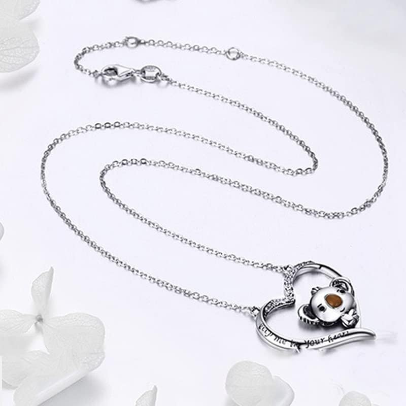 Yocoyee Cute Koala Animal Necklace Love Heart shape Keep me in Your Heat I Love You Necklace for Women Friendship Gift - Image 4