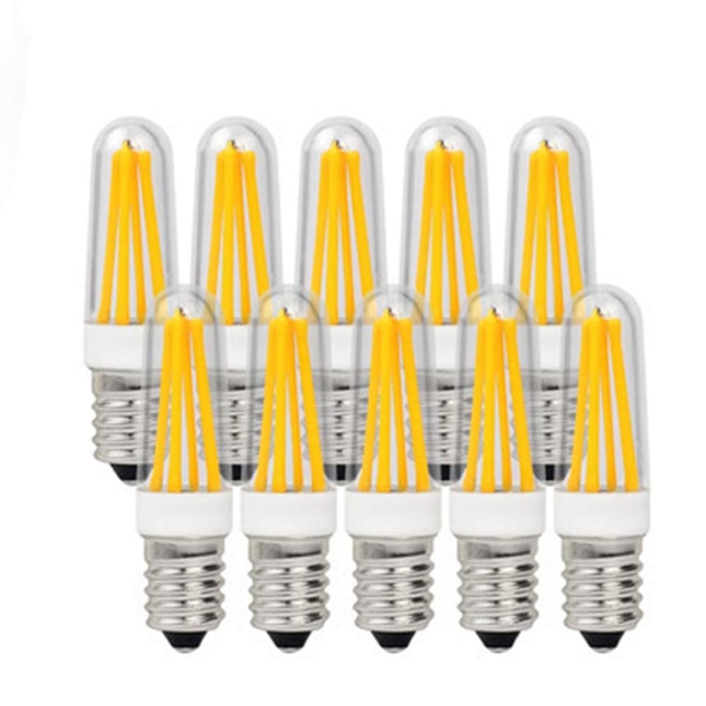 HHF LED Bulbs Lamps, Bombillas LED, Filament COB Chandelier E14 Base, AC200-240V 4W (40W Halógeno equivalente), 350LM, 3000K ／ 6000K, E14 Bombillas regulables para iluminación del hogar, paquete de 10