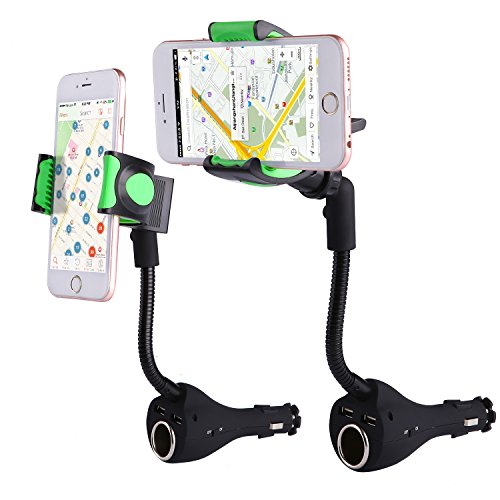 vehemo de coche Funda Postura Cargador 2 Puerto USB Coche con encendedor de cigarrillos para iPhone 6/6 Plus, iPad Air 2/Mini 3, Galaxy S6/S6 Edge etc.