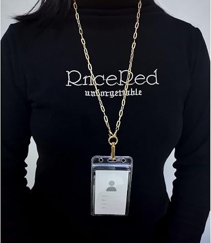 Miniatura 8 de Gold Chain Necklace Lanyards for ID Badges Stylish Key Lanyard for Women Lanyards for Badge Holder