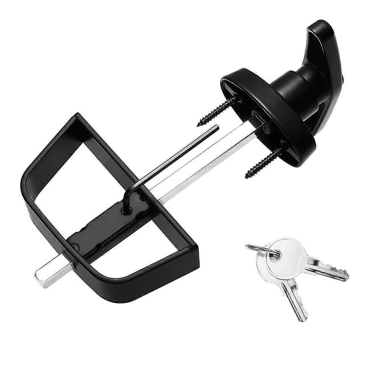 Joyhappst Image Color Shed Door Latch, Safe And, Shed Locks With 2Keys,-Handle Lock Kit For Storage Barn, Chicken Coops 4.5 Inch Stem