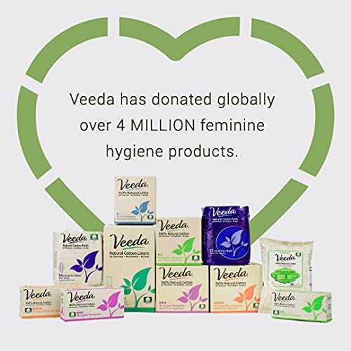 Veeda Ultra Thin Super Absorbent Night Pads Are Always Chlorine, Dye And Fragrance Free, Natural Cotton Sanitary Napkins,3 Packs Of 12 Count Each #TOP6