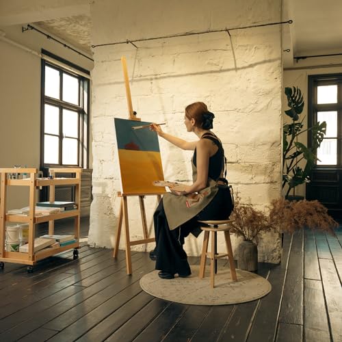 Image of MEEDEN Large Basic Studio Easel: Solid Beechwood, Hold Art Canvas up to 50 inch