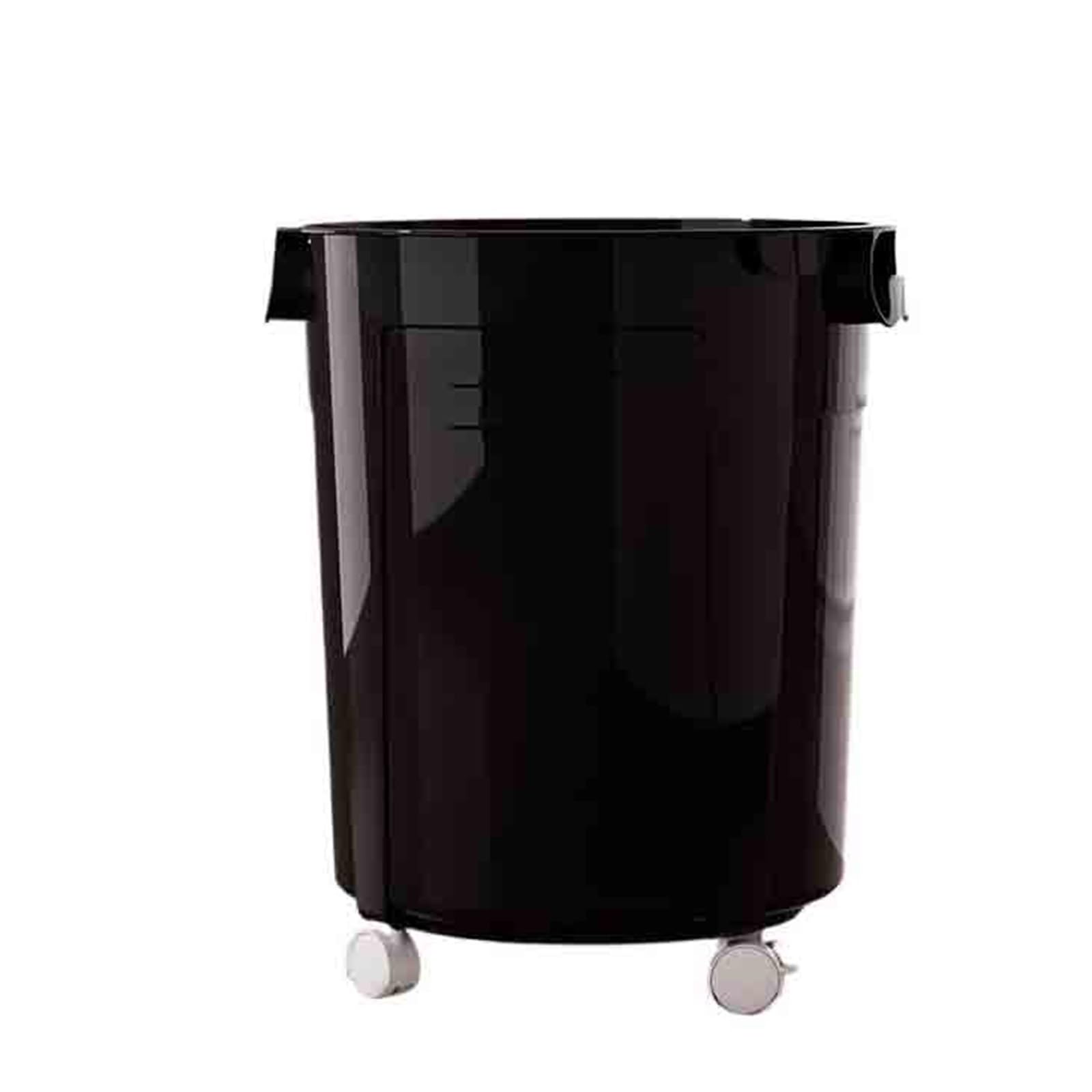 Waste Bins Large Capacity Wheeled Kitchen Garbage Bin Household Uncovered Storage Movable(Black)