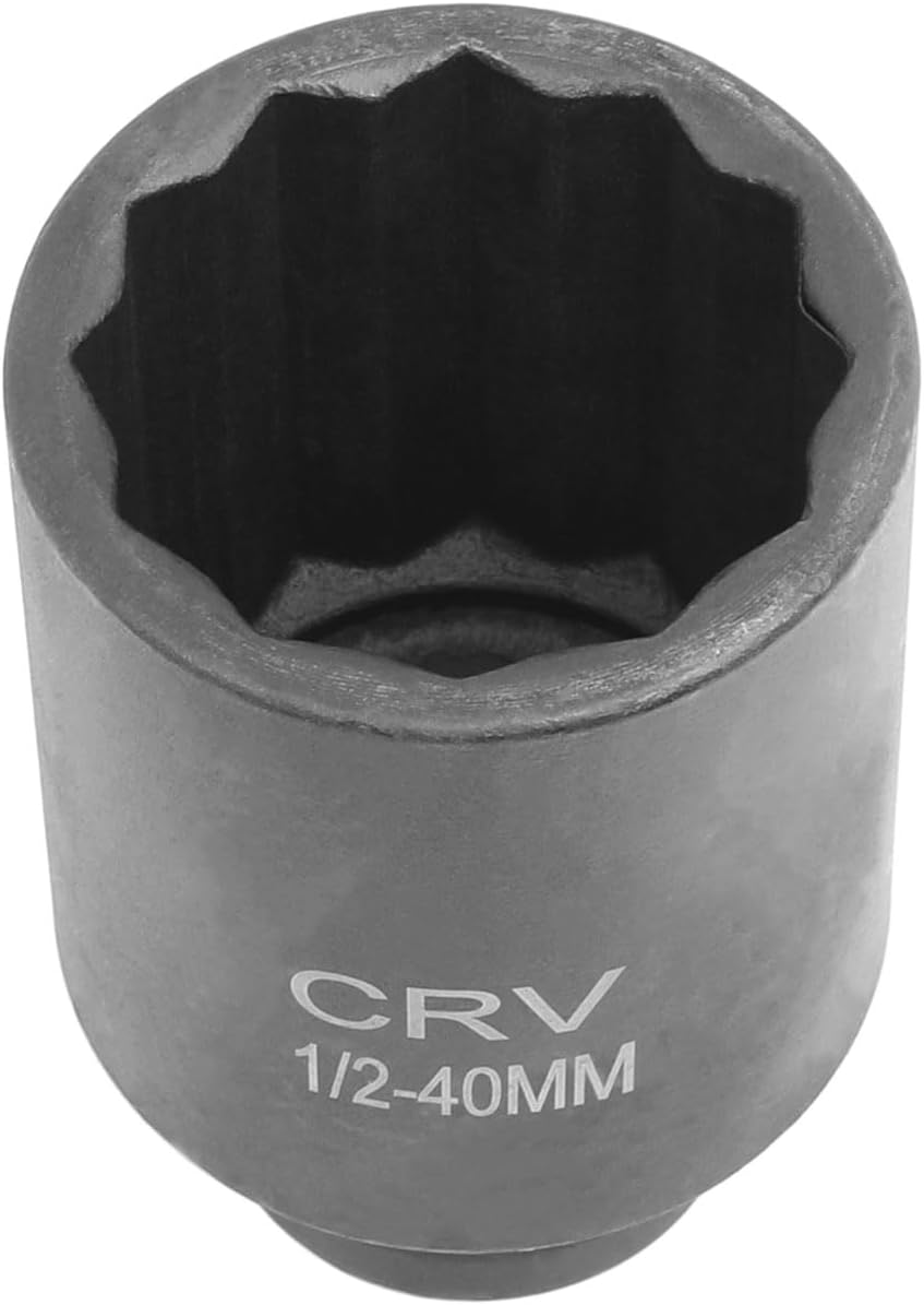 40mm Axle Nut Socket 12 Point 1/2" Drive Deep Impact Spindle Nut Socket Front and Rear Axle Differential Removal Tool Compatible With Toyota