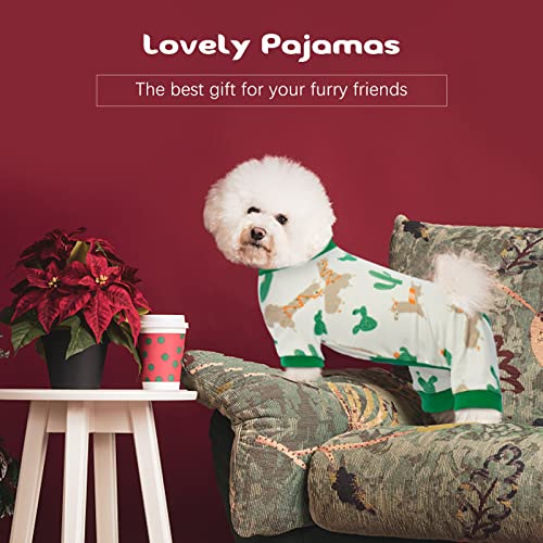 Ikipuko Dog Pajamas, Breathable Pet Jumpsuit For Cats Dogs Cartoon Pattern Puppy Pajamas Doggies Pjs Dog Sleepwear Bodysuit Dog Onesie Pet Pullover Shirts For Small Medium Dogs,M #TOP5