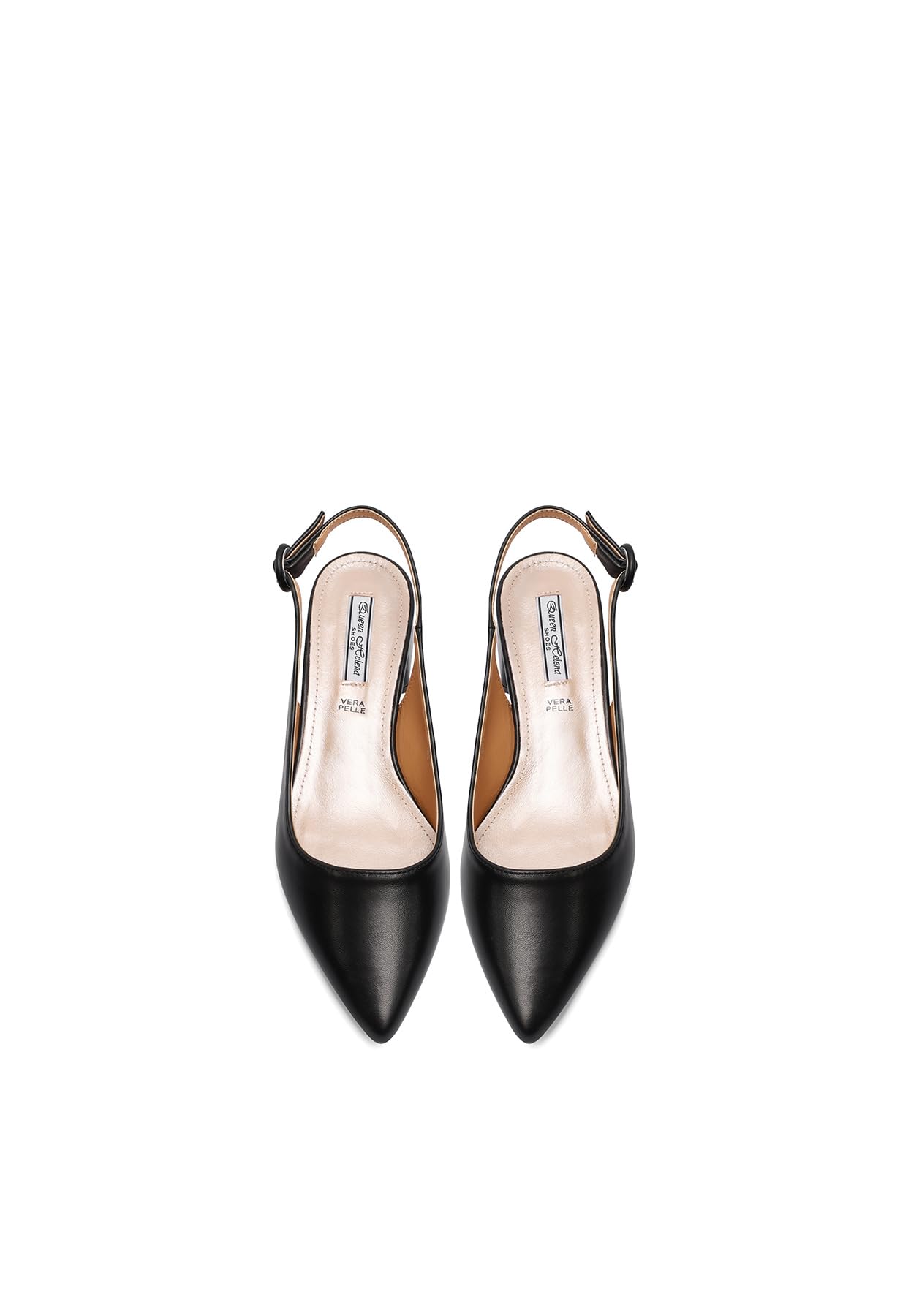 QUEEN HELENA Décolleté con Tacco Basso Scarpe Eleganti a Punta Chiusa con Cinturino Donna ZM9323