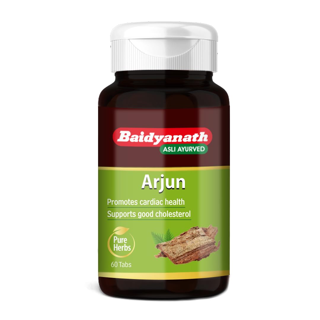 Baidyanath Arjun -60 Tablets | Ayurvedic Arjuna Extract | Supports Circulation, Lipid, Cholesterol Balance & Herbal Heart Wellness Supplement-image-38