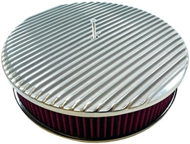 14" X 3" Round Finned Washable Polished Aluminum Nostalgia Air Cleaner drop 350