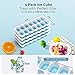 OMORC Cube 4 Pack, Easy-Release Silicone and Flexible 14-Ice Trays with Spill-Resistant Removable Lid, LFGB Certified and BPA Free, Blue