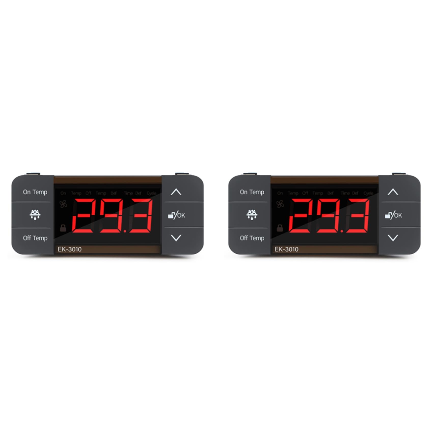 Ctrlzs 2X Digital Temperature Controller 220V Cool Heat Switch Refrigerator Refrigeration Defrost Thermostat Sensor(Ek-3010)