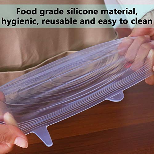 77L Silicone Stretch Lids, [Set of 10], 2 Different Size Reusable Silicone Stretch Lids, Sealed Durable Food Storage Covers Suit for Most Plate, Bowl, Dishes, Pans, Keep Food Fresh (Blue) - Thumbnail 4