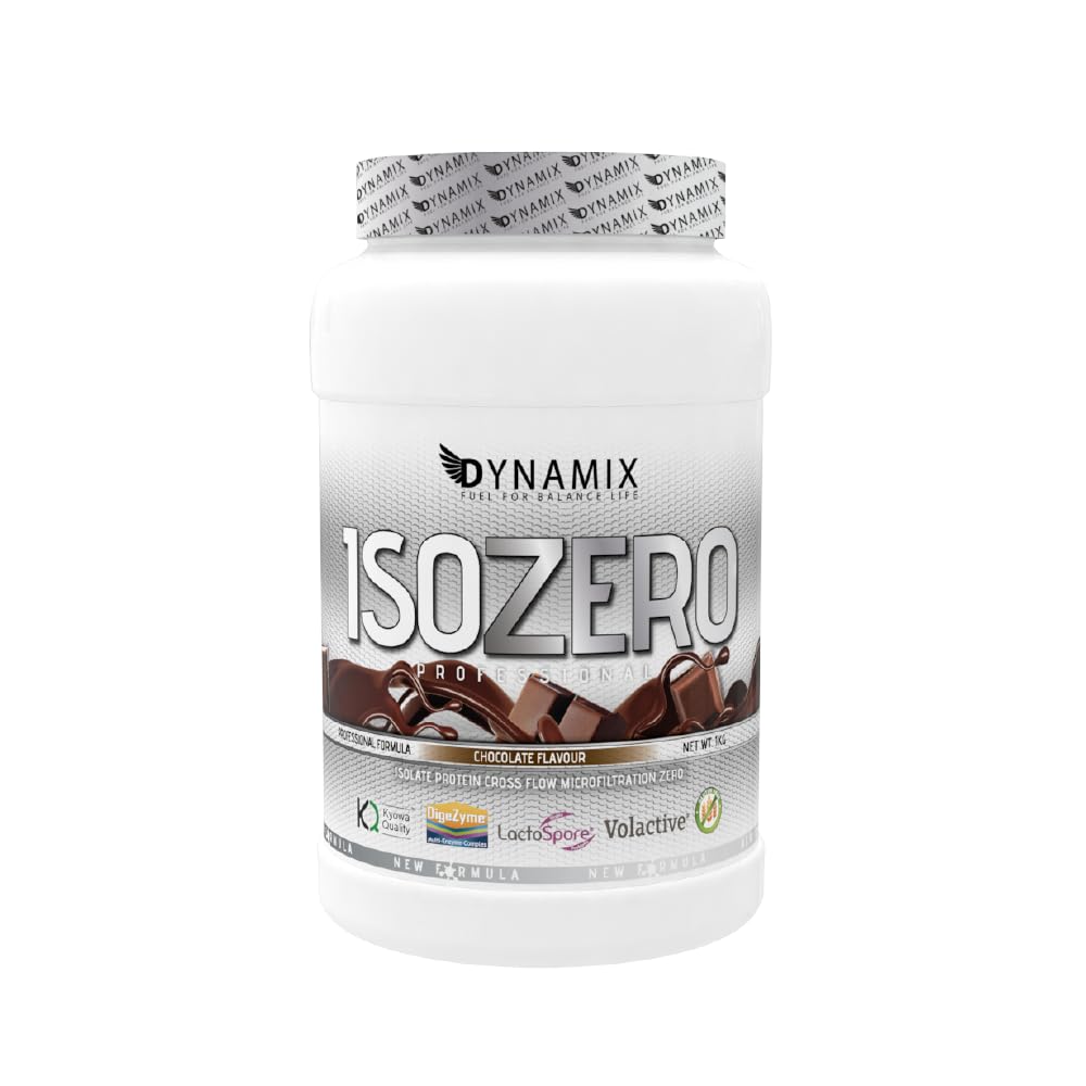 DYNAMIX Isolate Zero Professional 1kg | Sabor CHOCOLATE | Proteína Aislado de Suero de Leche de ISOLAC | Ideal Para Crecimiento y la Recuperación Muscular | Sin Gluten