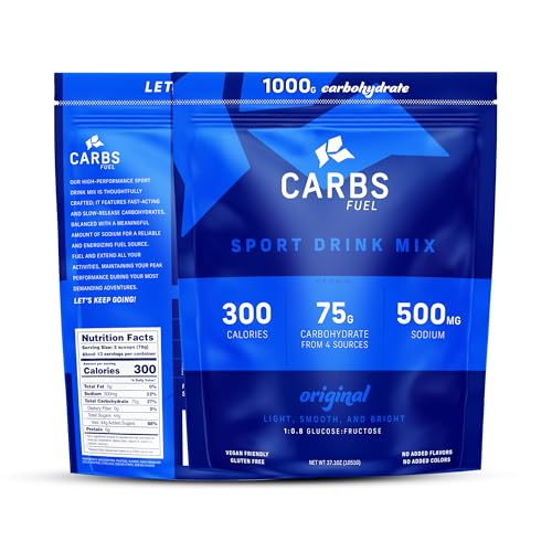 Carbs Fuel Original 1,000g Sport Drink Powder - 75g Carbs, 300 Ca...