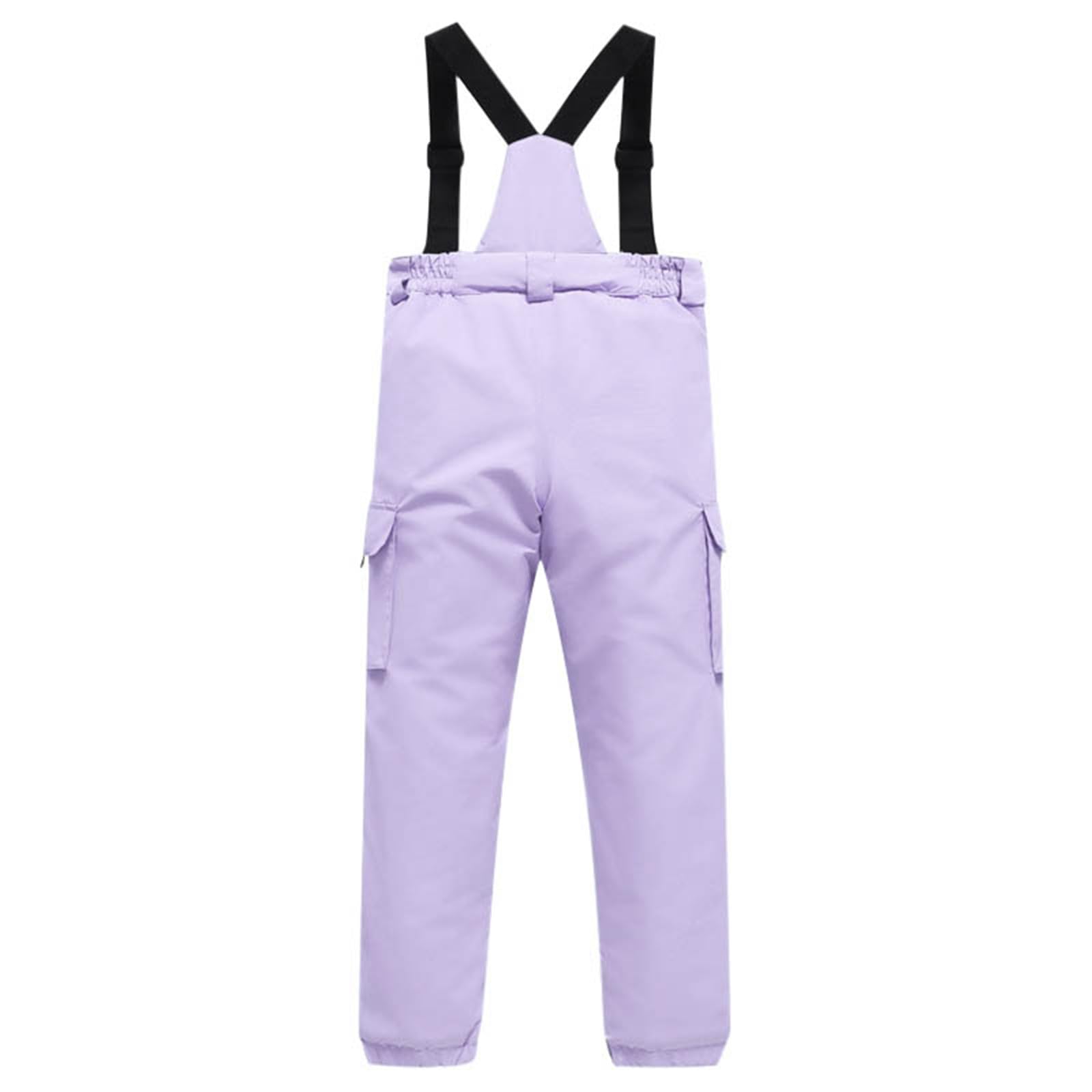 Generisch Pantalon de neige sans bretelles pour enfants : pantalon de ski garçons extra large pantalon de randonnée à ski longue combinaison d'hiver thermique grandes tailles pantalon de snowboard
