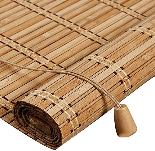 Persianas romanas de bambú / Bamboo Roll Up Persianas de bambú natural del listón cortinas romanas plegable ventana de la puerta a prueba de polvo sombra, 2 Estilos personalizable Tamaño (Color: B, Ta