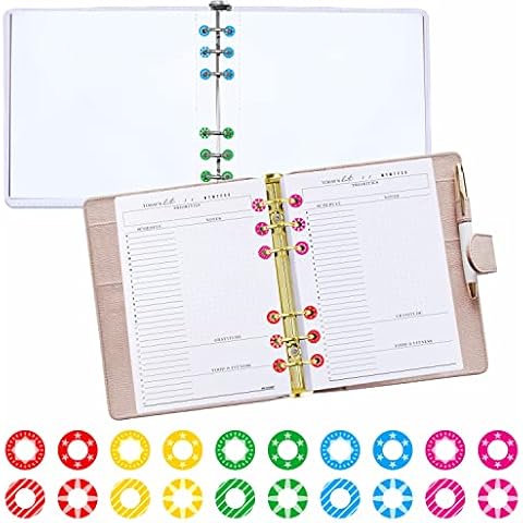 3000 Pack Colorful Hole Punch Reinforcement Sticker Labels, Tear Resistant Plastic Circles Hole Protectors for Loose-Leaf Paper Sheets, 20 Donut Designs(Outer 0.5”, Inner 0.25”) Cover