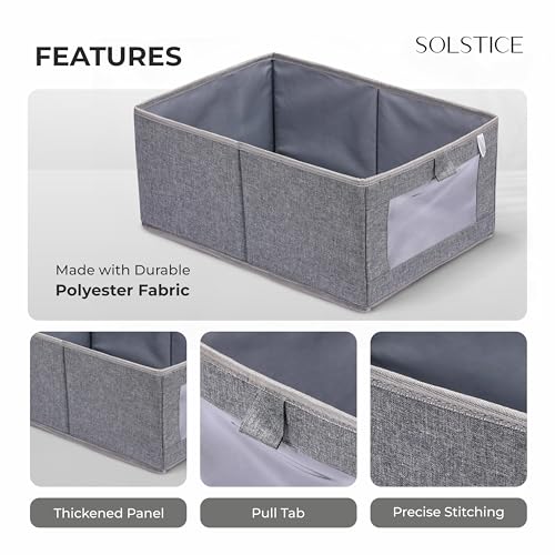 Image of SOLSTICE Premium Wardrobe Organizer Box | Pack of 2 - Foldable Closet Storage for Clothes & Accessories (40x27x17 cm) (Polyester)