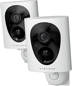 virtavo 2K Security Camera Outdoor Wireless, Rechargeable Battery, CCTV Camera Systems For Home Security, Starlight Lens Colorful Night Vision, Remote Access, Motion Detection, Siren, 2 Pack asin的图片