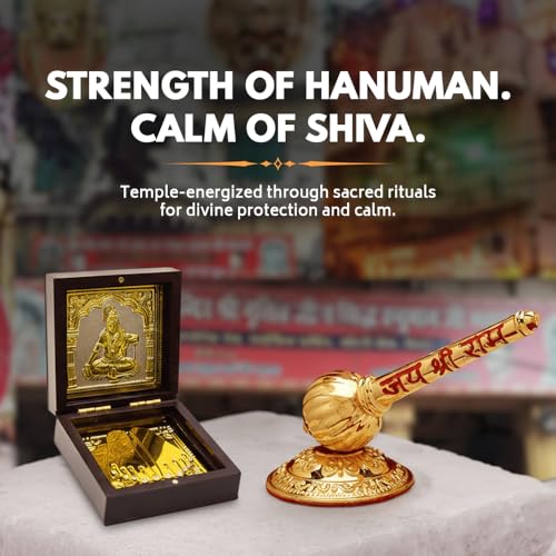 Image of VAMA Siddh Hanuman-Shiva Energy Combo | Hanuman Ji Gada for Pooja & Shiva Divine Box - Authentic Temple Energized Set for Protection, Strength, Balance & Inner Peace