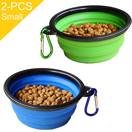 STARUBY Collapsible Dog Bowl, 2 Pack Foldable Pet Travel Bowl, for Outdoor Camping