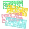 U-M Utile et professionnelRègle de pochoirs de Dessin en Plastique réutilisables règle de modèle de Couleur Multicolore Cadeau de Papeterie pour Les Enfants 4 pièces/Ensemble, 4???