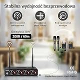 Bezprzewodowy zestaw mikrofonowy TONOR UHF z mikrofonem ręcznym/nadajnikiem typu bodypack/bezprzewodowym mikrofonem typu lavalier, 4 x 5 częstotliwości, zasięg 60 m Karaoke TW362