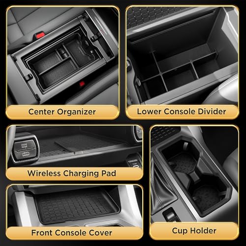 QINQINTU 5PCS for Toyota RAV4 2026 Center Console Organizer Armrest Divider Wireless Charging Pad Cup Holder for Toyota RAV4 Accessories 2026(Not for Limited) by QINQINTU - Used condition - Image 2