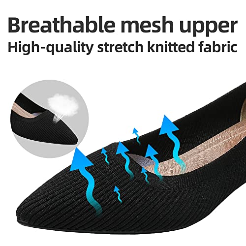 Semwiss Women's Low Heel Classic Pumps Pointed Toe Kitten Heels Shoes，Comfortable Casual Pumps for Women Dressy3