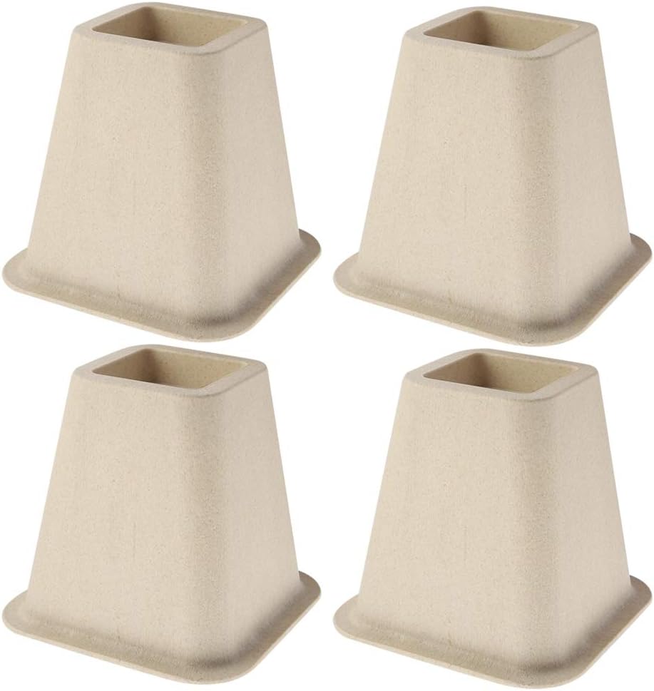 โ 6 Inch 4 Pcs Adjustable Furniture Risers, Imitation Porcelain Chair Risers, Non-Slip Bed Leg Elevators, for Desk Table Sofa