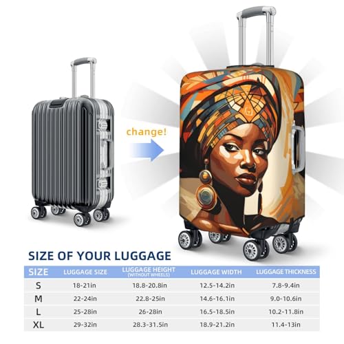 African Girls Luggage Cover Washable Elastic Suitcase Cover Anti-Scratch Travel Luggage Protector Covers for Kids Adult L fits 25-28 inch Suitcase4
