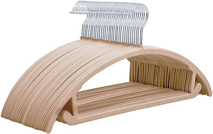 Antypoślizgowe aksamitne wieszaki na płaszcze 45 cm półzakrzywione wzornictwo 20 sztuk - bez śladu, idealne na ubrania dla dorosłych, dostępne w kolorze szarym i khaki