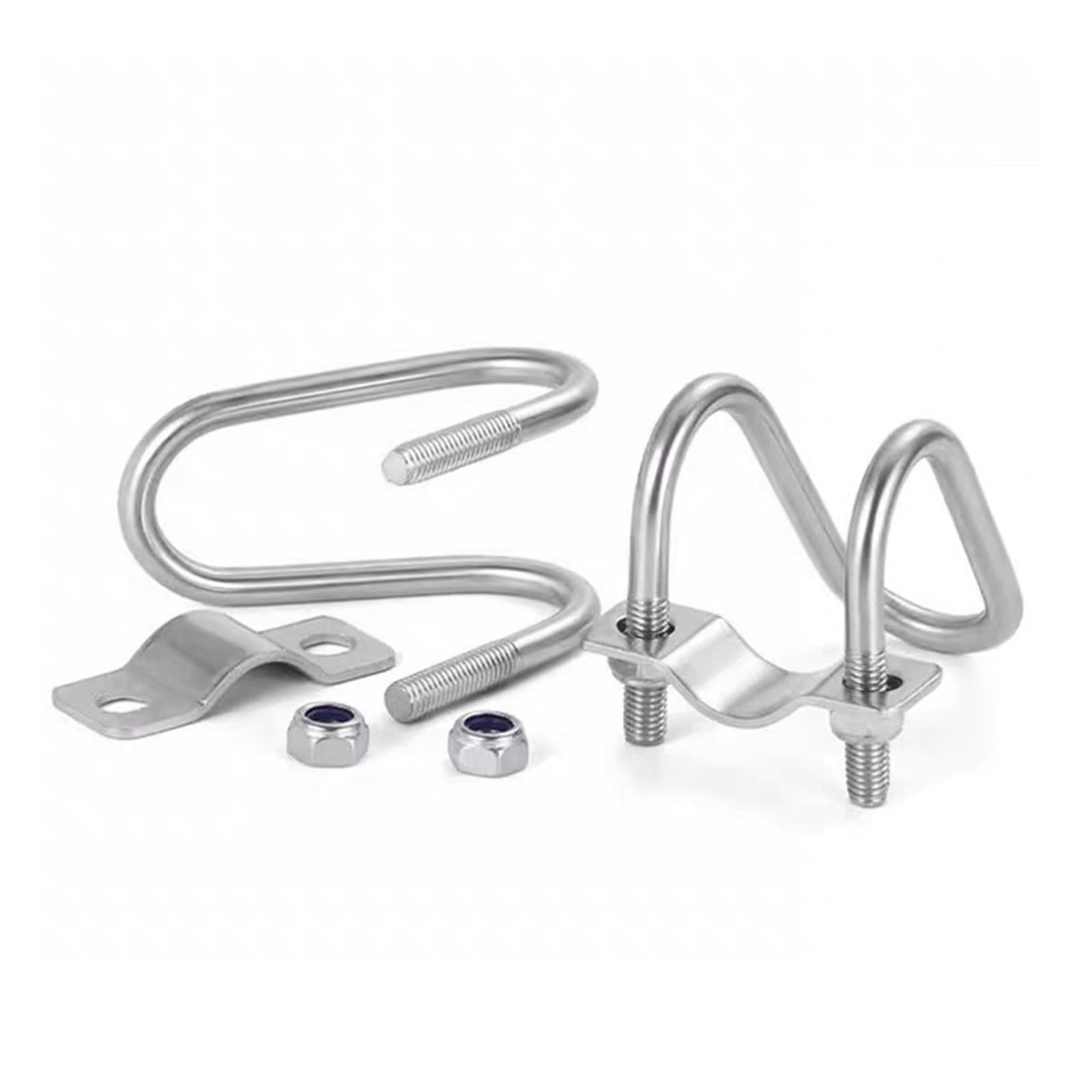Ecwtpndf Silver 304 Stainless Steel U-Tube Strap Clamp