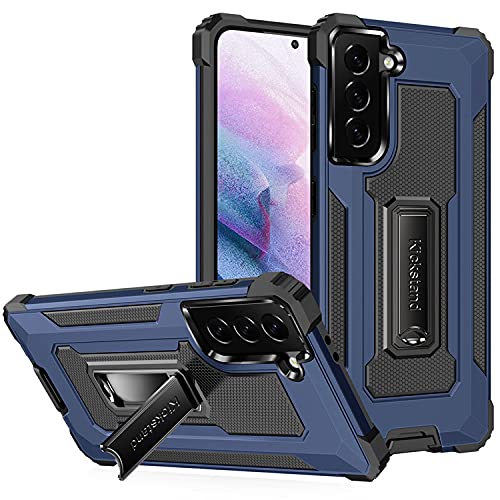 Image of KBV Shockproof Armor Protector Sturdy Metal Kickstand Back Cover for Samsung Galaxy M51 (Blue)