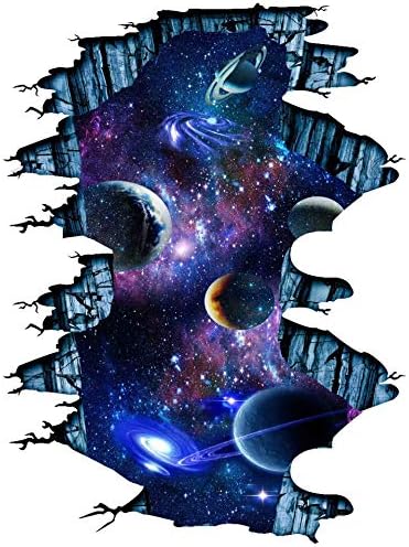 Quanhaigou Galaxy Wall Sticker,Outer Space Removable Floor Decals,Art Magic 3D Milky Way Home Decor Kids Children Bedroom