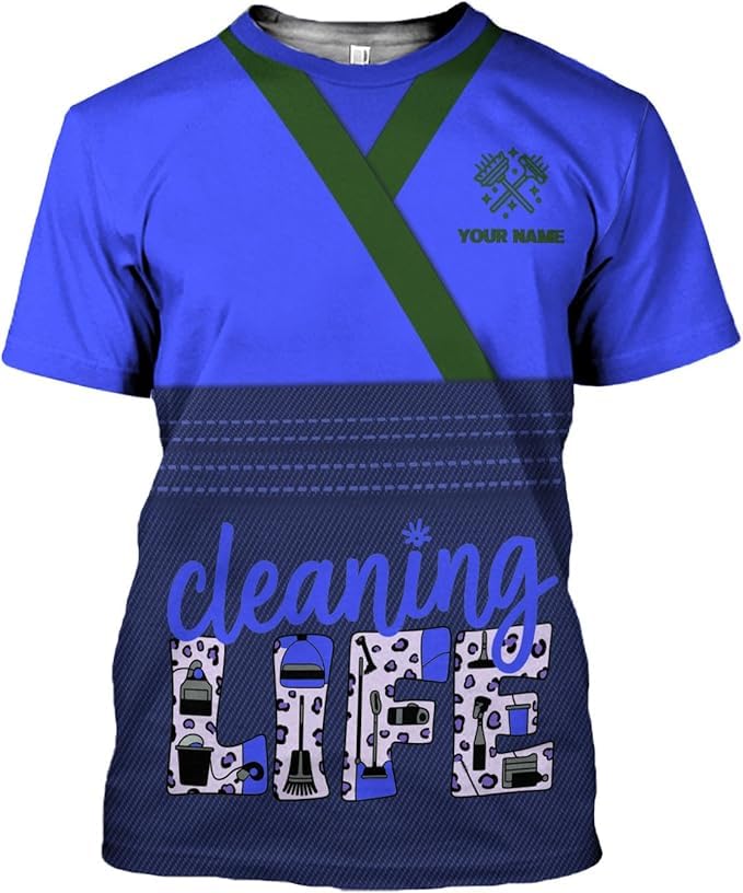 Personalized Housekeeping Shirts for Women, Housekeeping House Cleaner Uniform 3D Shirt, Cleaning Uniform Housekeeper 1 Multicolor