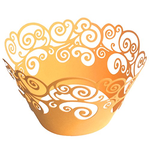 100pcs Cupcake Wrapper Vine latticework lacework Artistic of Cupcake Wraps Liner Baking Cup Muffin Case Trays for Wedding Birthday Party Decoration GEiNNOVA (Gold) 100pcs Cupcake Wrapper Vine latticework lacework Artistic of Cupcake Wraps Liner Baking Cup Muffin Case Trays for Wedding Birthday Party Decoration GEiNNOVA (Gold)
