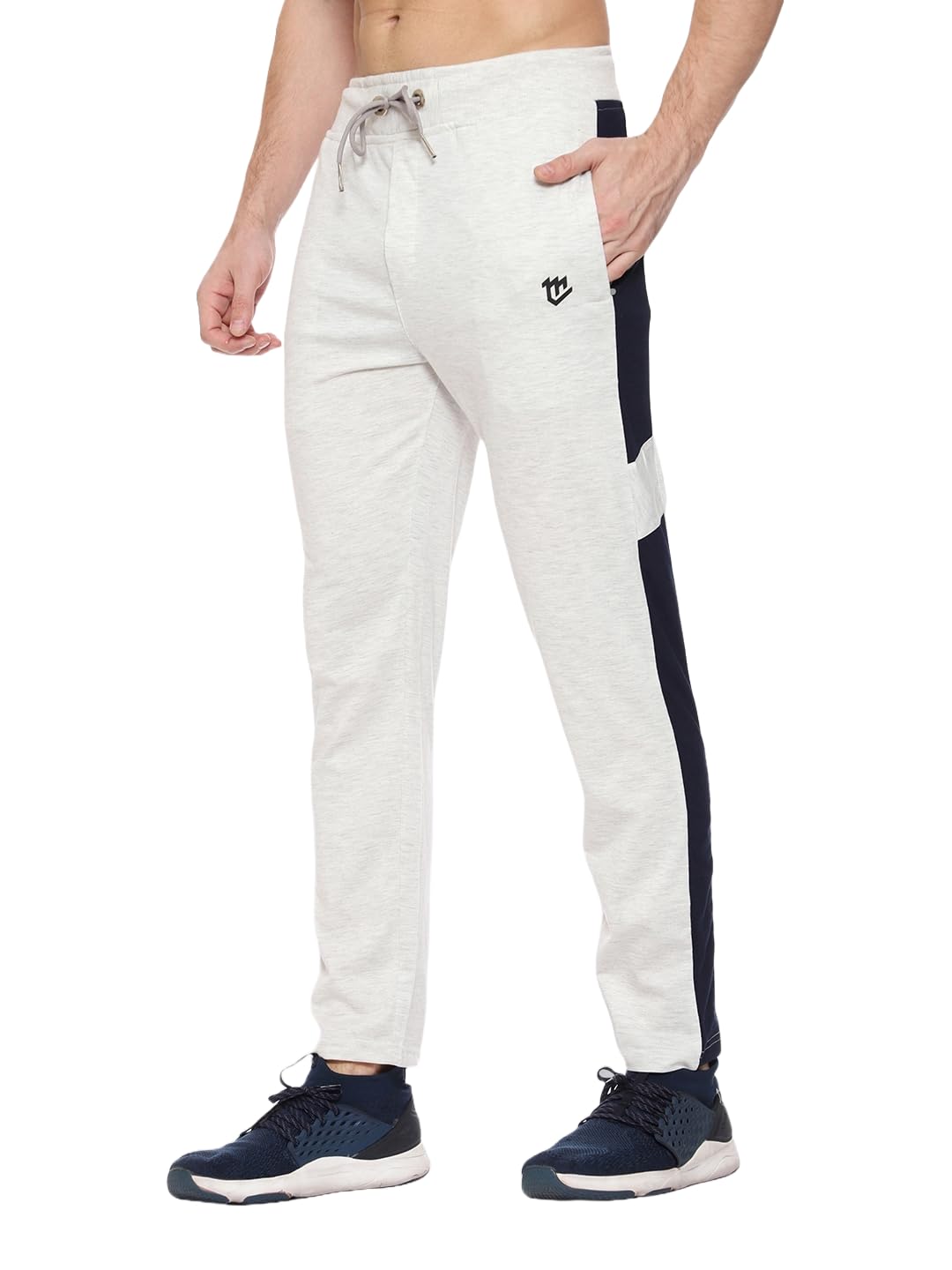 Track Pants for Men: Regular Fit Cotton Blend Lower with 2 Side Zipper Pockets, Back Pocket - Your Go-to for Running, Gym, and Comfortable Style.