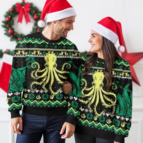 Image of 99TIMORO Funny Ugly Christmas Sweater for Men and Women, Holiday Pullover 2025, Novelty Crewneck Sweatshirt, Festive Gift