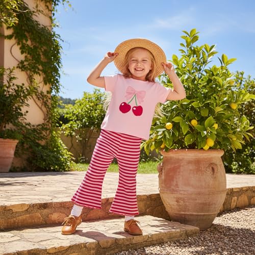 Image of Ayalinggo Baby Girl Summer Outfits Short Sleeve Lettuce Trim Floral Tops + Shorts Set Infant Clothes