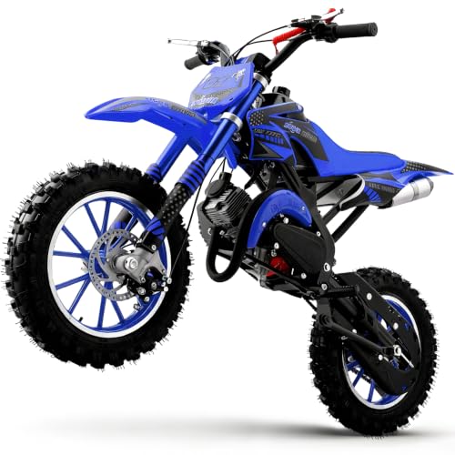 Image of Kids Dirt Bike for 8-14,2-Stroke Gas Dirt Bike,Blue,CPC Listed