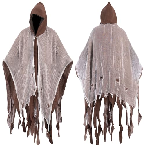 Disfarce de Halloween para adultos capa de fantasma de Halloween com capuz disfarce de mago homens e mulheres para carnaval, Páscoa e festas de máscaras