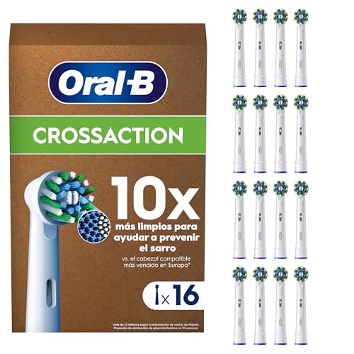 Oral-B Pro CrossAction Cabezales de Recambio Originales, Blanco, Pack de 16