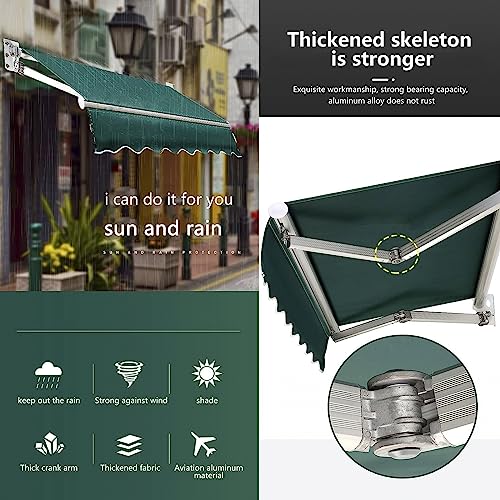 Store banne manuel rétractable Ning pour balcon et terrasse de 2x1,5 m