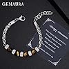 GEMAURA Bracelets for Men Stainless Steel Bracelet for Mens 8MM Tiger Eye Bracelet Natural Stone Bead Bracelet Adjustable Silver Chain Lucky Bracelet Jewelry Gift for Men #3
