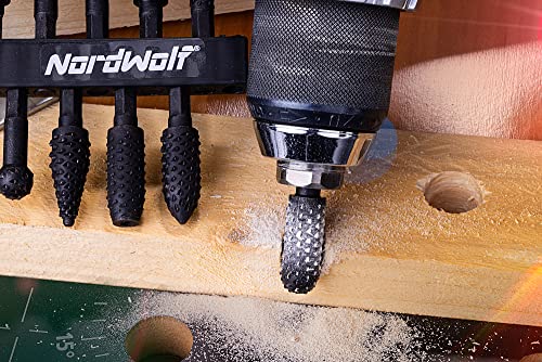Nordwolf NW-19026 10-Piece Rotary Burr Wood Carving Rasp Files Set thumb #8